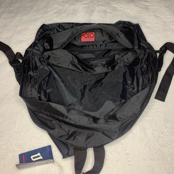 Rare Mint OG Polo Ralph Lauren Polo Sport Patch Nylon Backpack zip stadium Pwing - Picture 5 of 11